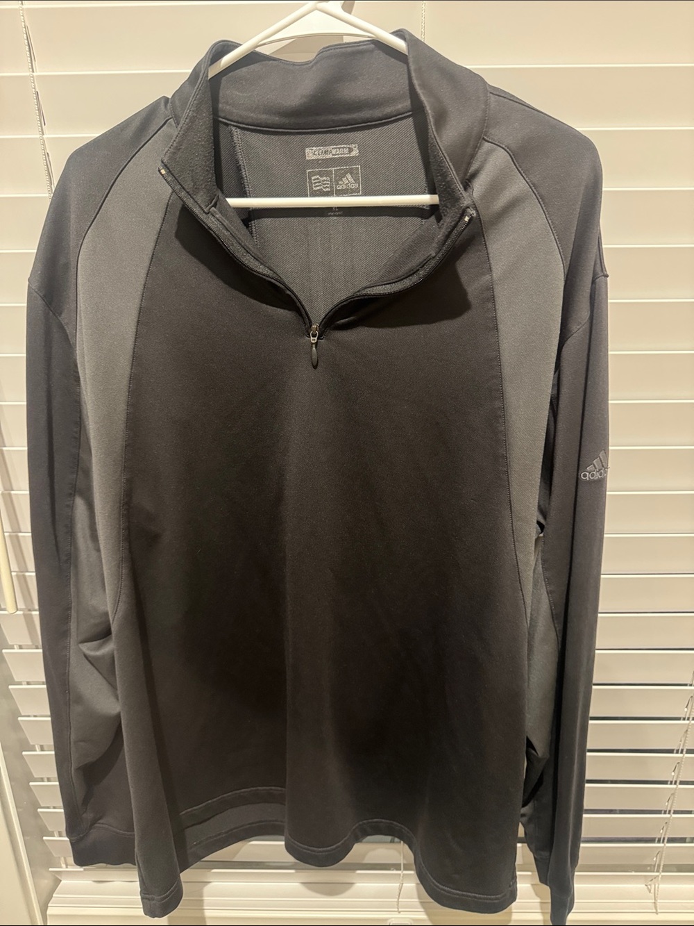 adidas Men’s Black and Gray Half-Zip Lightweight Jacket
